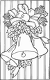 laminas para colorear dibujos de Campanas de navidad 06